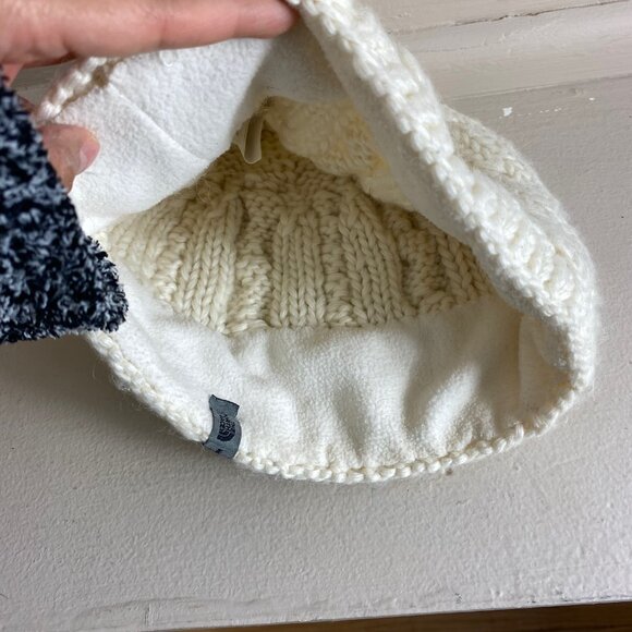 The North Face Off White Knit Winter Hat One Size - Picture 4 of 6